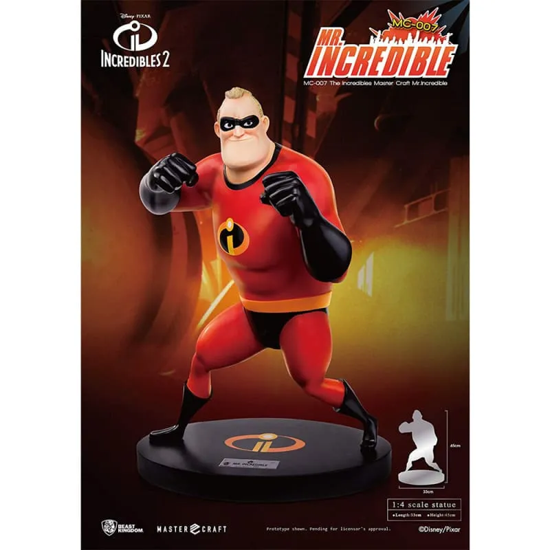 Beast Kingdom MC-007SP Disney Pixar The Incredibles: Mr. Incredible SP Edition 1:4 Scale Master Craft Figure Statue (With Random Invisible/Colored Jack-Jack)