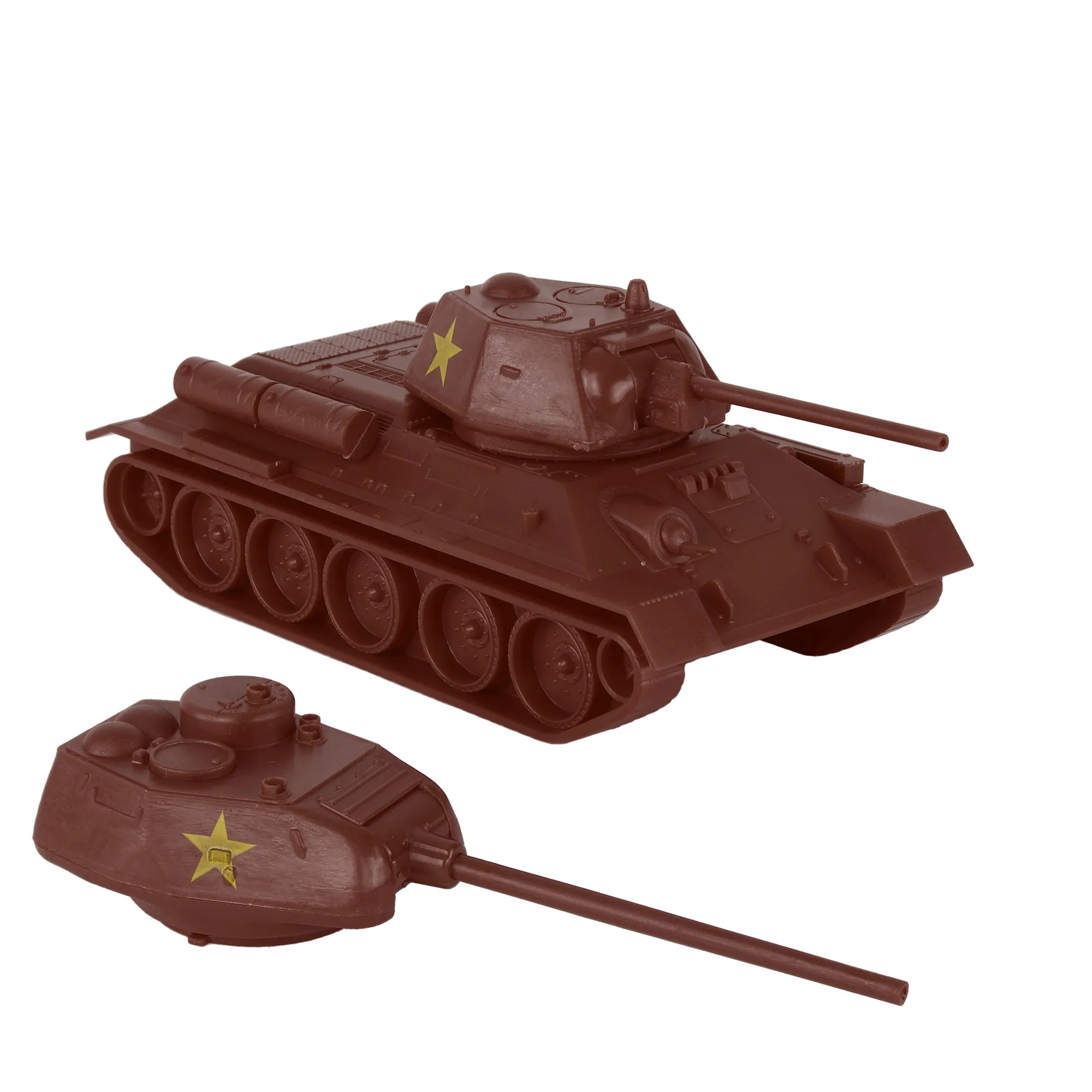 BMC CTS WW2 Soviet T-34 Tank - Rust-Brown 1:40 Russian T34 Plastic Army Vehicle