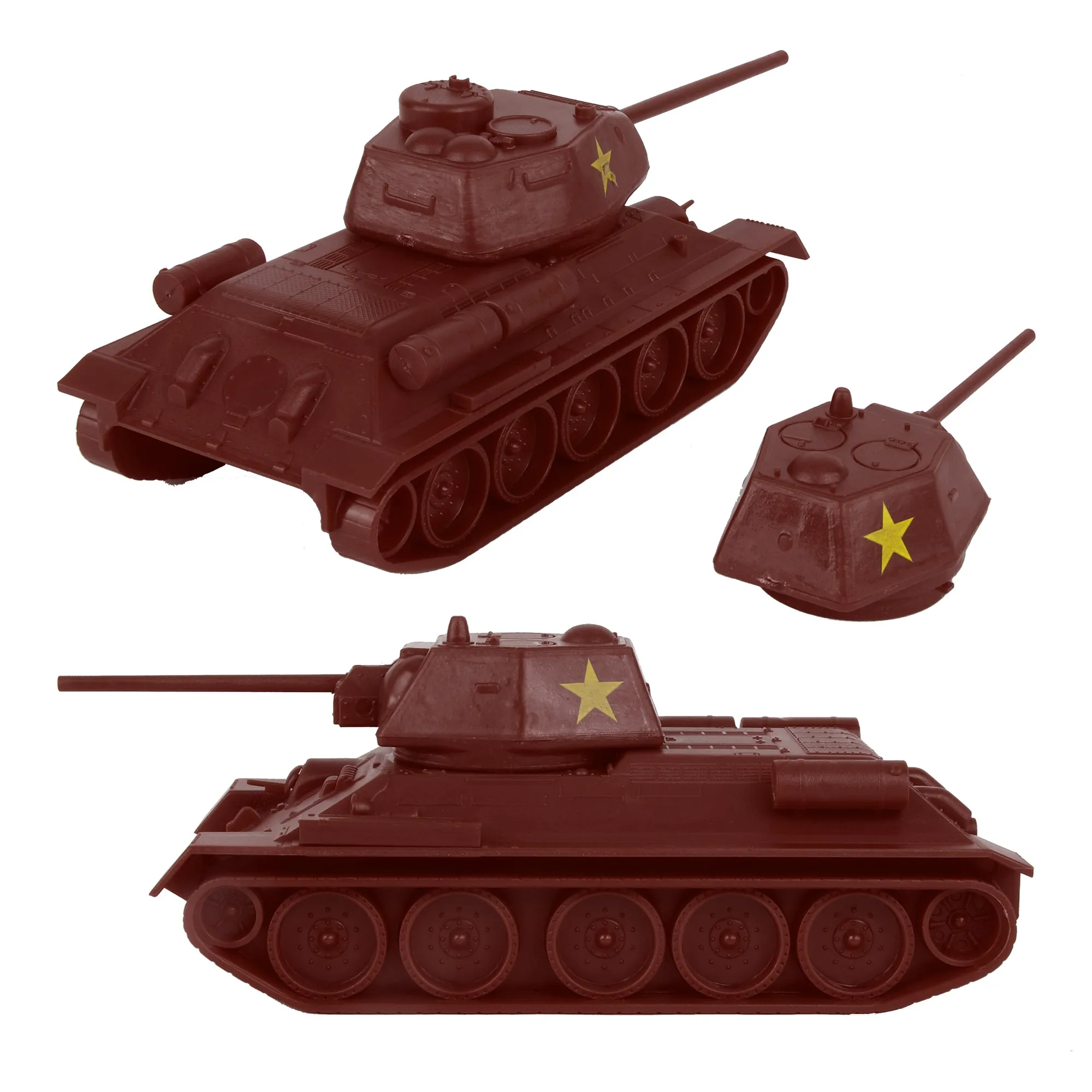 BMC CTS WW2 Soviet T-34 Tank - Rust-Brown 1:40 Russian T34 Plastic Army Vehicle