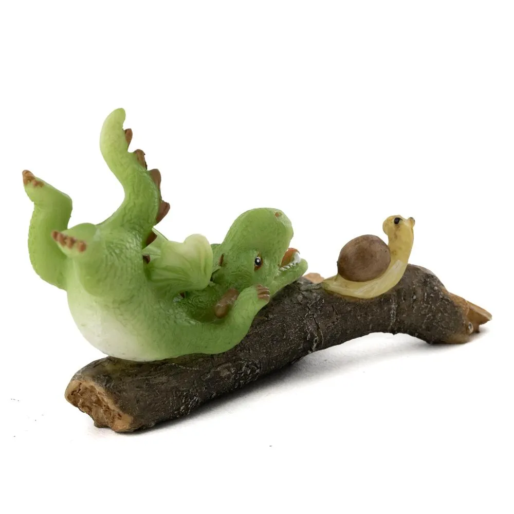 Green Dragon Playing with Snail