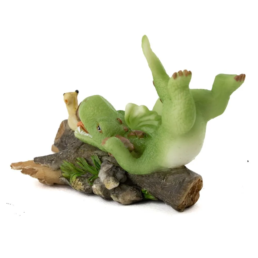 Green Dragon Playing with Snail