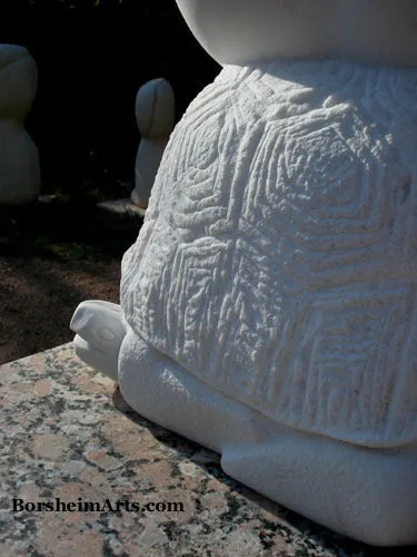 Gymnast Pike Position on Four Headed Turtle Fantasy Figure Statue Marble