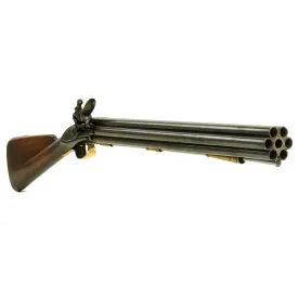 Original British Royal Navy Nock Seven Barrel Flintlock Volley Gun Circa 1780 in Excellent Condition
