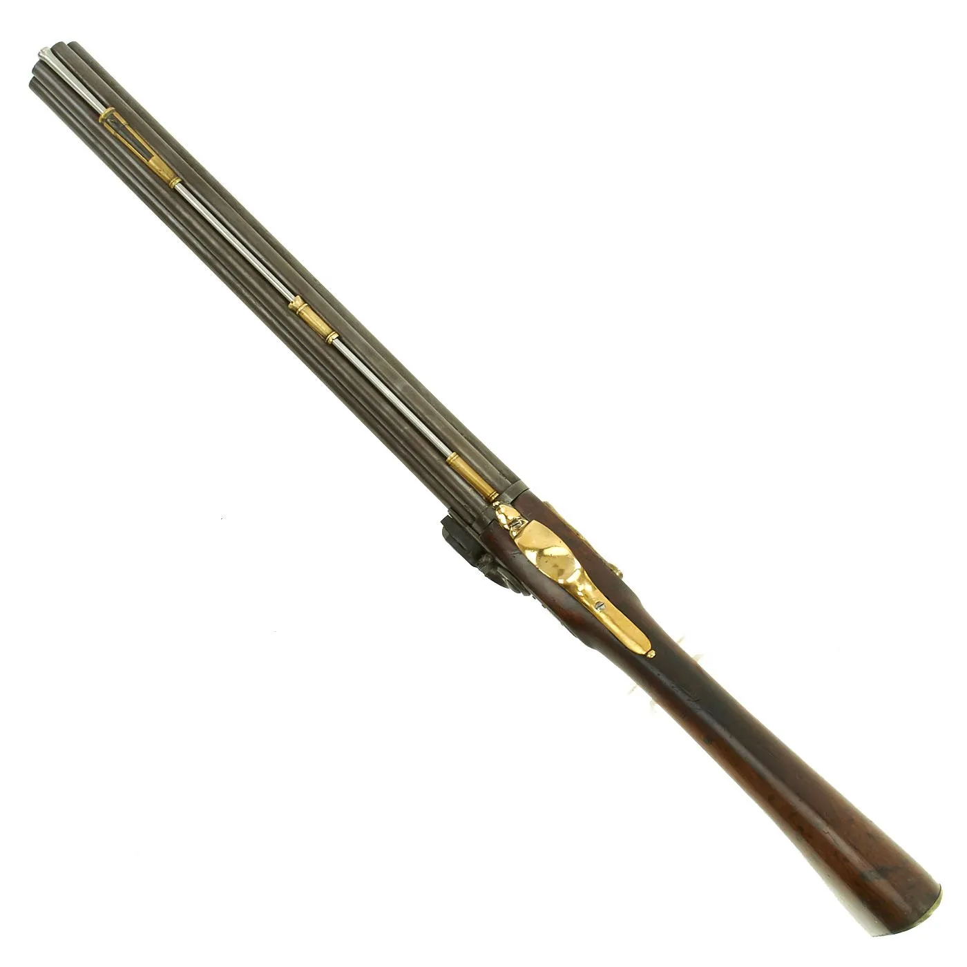 Original British Royal Navy Nock Seven Barrel Flintlock Volley Gun Circa 1780 in Excellent Condition