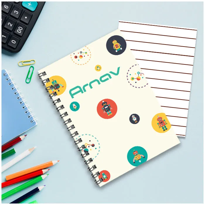 Personalised Notebook (A5 Size) - Robot