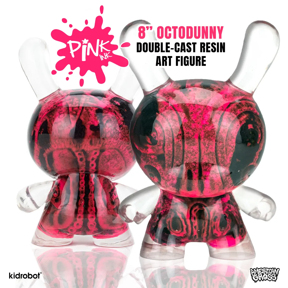Pink Ink G.I.D. OctoDunny 8" Double-Cast Resin Art Figure by American Gross - Limited Edition of 100 (Kidrobot.com Exclusive) (PRE-ORDER)