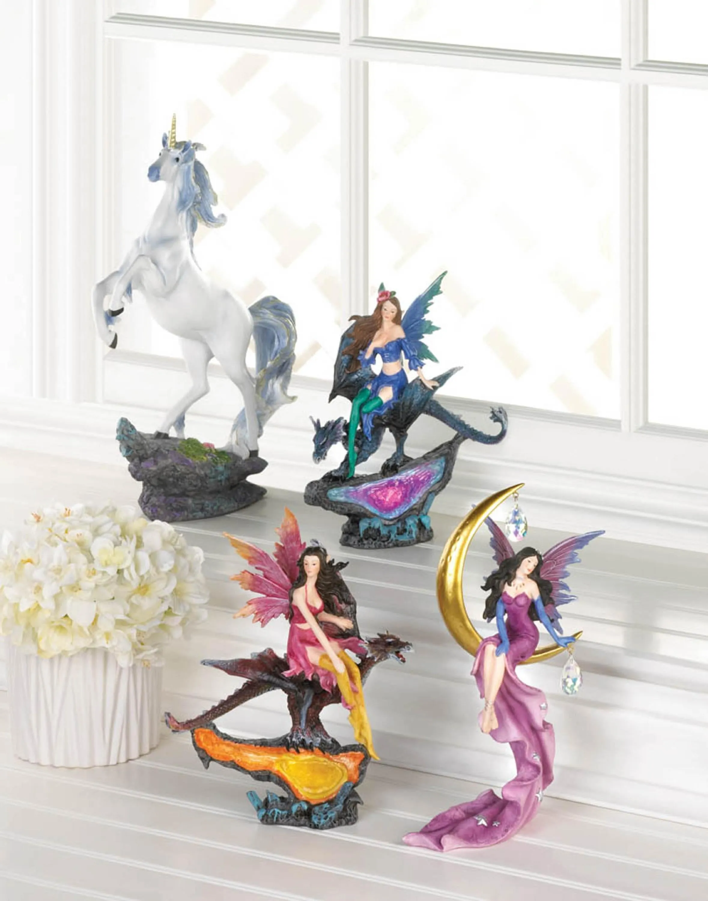 REARING UNICORN FIGURINE