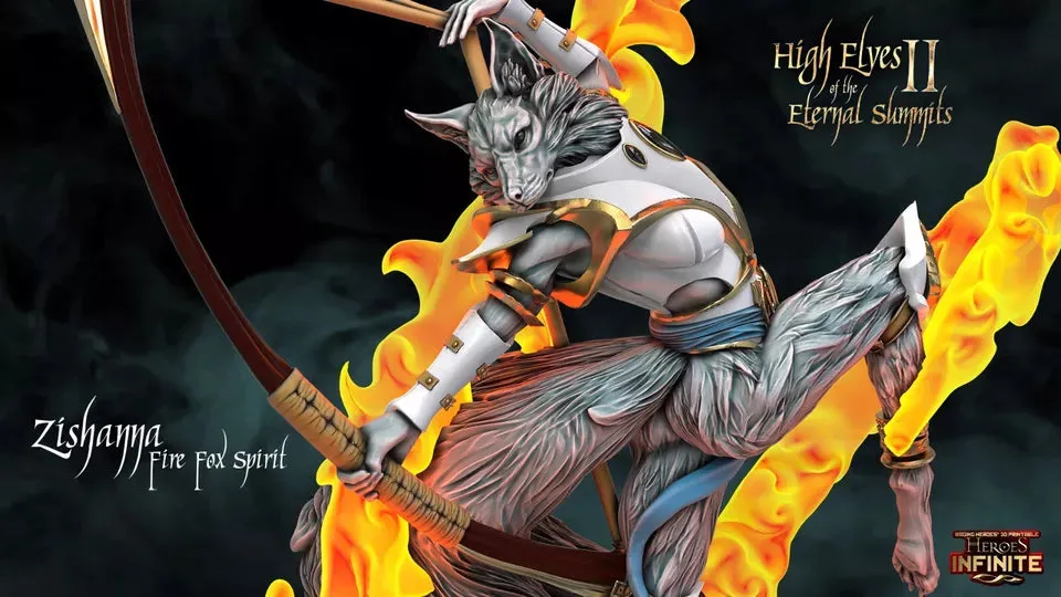 Zishama, Fire Fox Spirit - Eternal Summits | Compatible with Tabletop Wargames